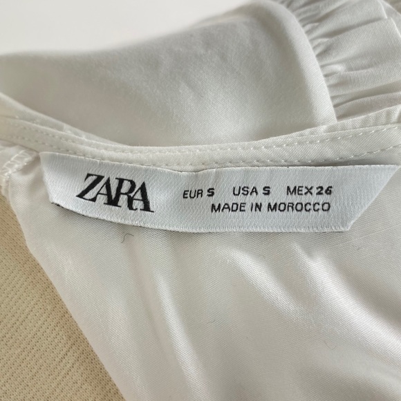 SOLD Zara White Poplin Peter Pan Collar Shirt - Picture 7 of 8